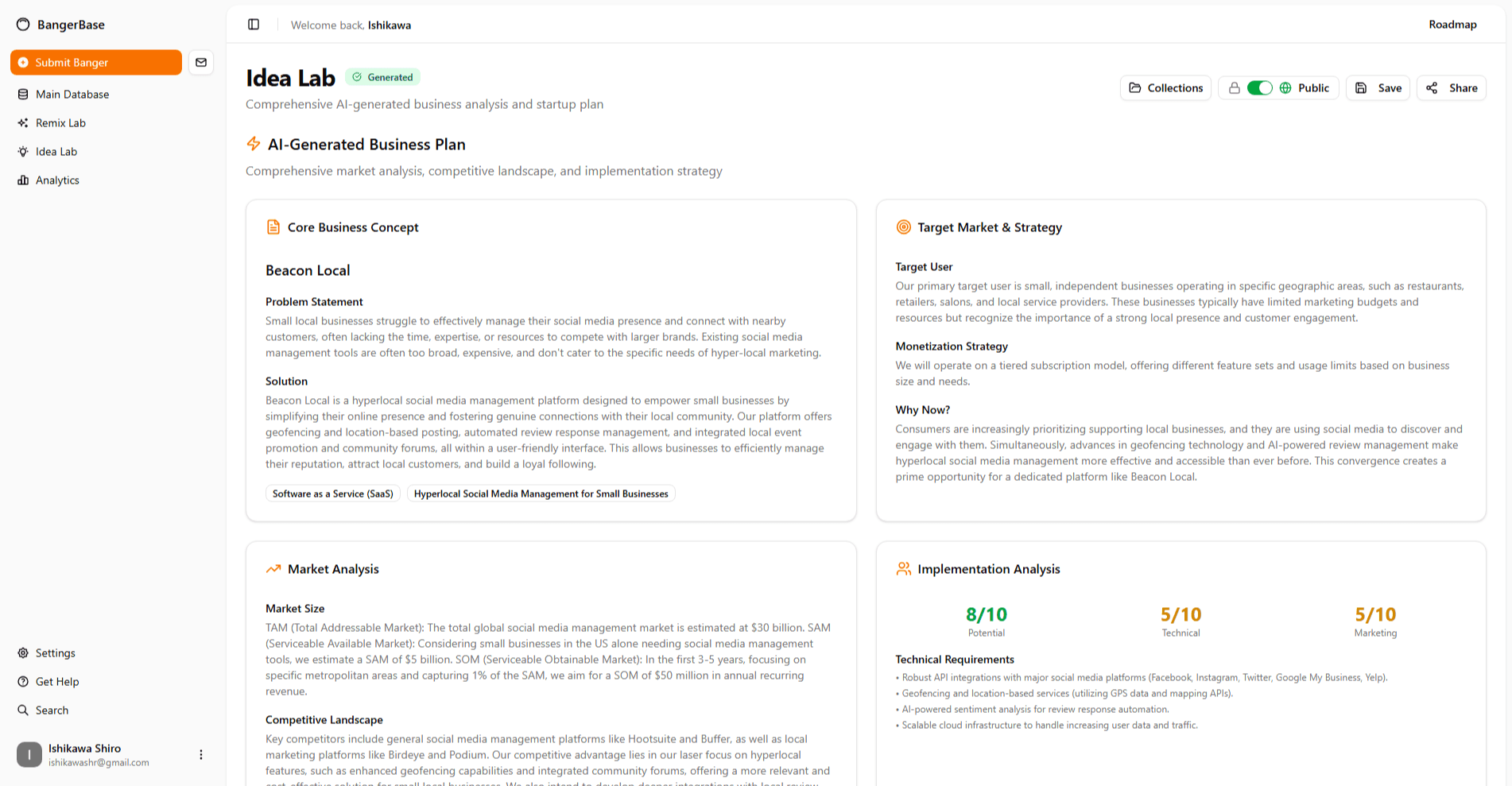BangerBase platform showcase